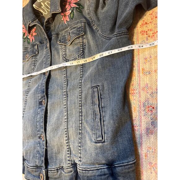 Torrid Fearless Embroidery Tiger Denim Women's Trucker Jacket 3X - Picture 6 of 8